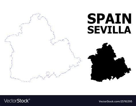 Contour Dotted Map Sevilla Province Royalty Free Vector
