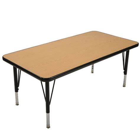 30 X 60 Golden Oak Adjustable Rectangular Table Seats 8 Adjustable