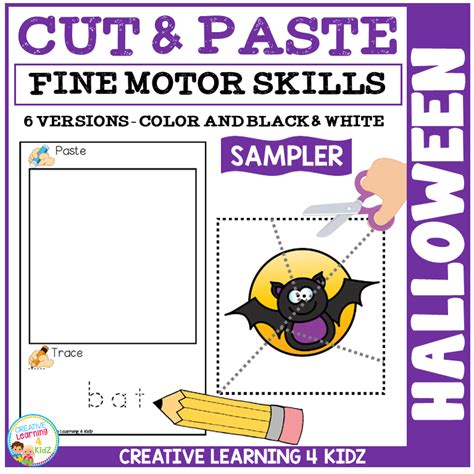 Cut And Paste Fine Motor Skills Puzzle Worksheets Halloween Sampler