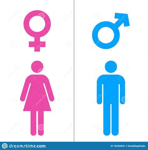 Male And Female Icons With Blue And Pink Color Gender Symbol Vector