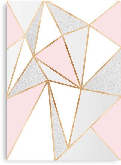 Pink Grey And Gold Geo Canvas Print By Blue Banana In 2021 Pink And