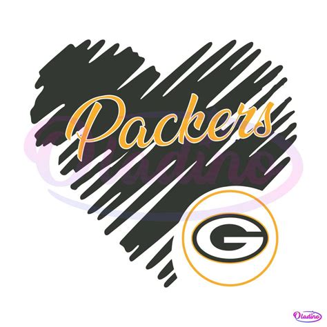 Heart Green Bay Packers Nfl Logo Svg Digital Files