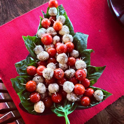Christmas Holiday Party Appetizer Caprese Christmas Tree Lined With