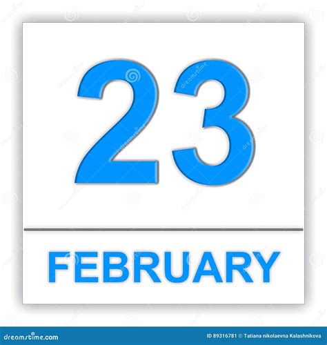February 23 Day On The Calendar Stock Illustration Illustration Of