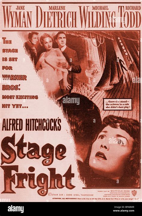 Marlene Dietrich Jane Wyman Poster Stage Fright 1950 Stock Photo Alamy