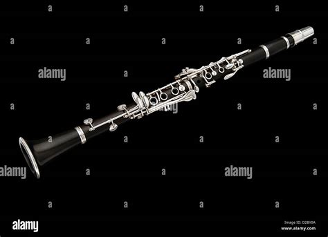 Clarinet Woodwind Instrument On A Black Background Stock Photo Alamy