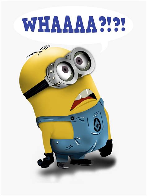 Minion Whaaa Sticker For Sale By Abbeyclewis Redbubble