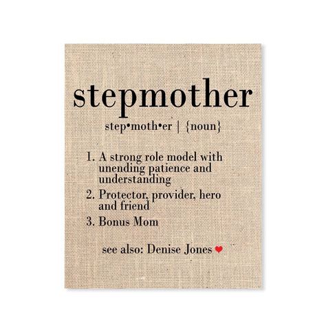 Definition Of Stepmother Personalized Burlap Print