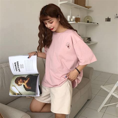 3 Colors Mihoshop Ulzzang Korean Korea Women Fashion Clothing Round Neck Cartoon Print Pink