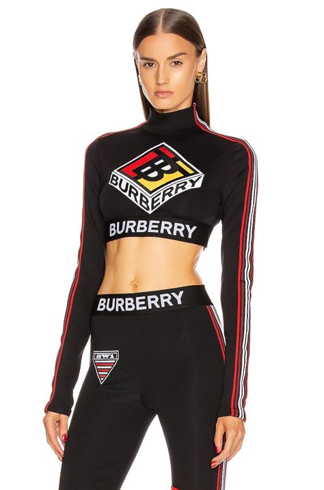 Burberry Synthetic Soca Athletic Crop Top In Black Lyst