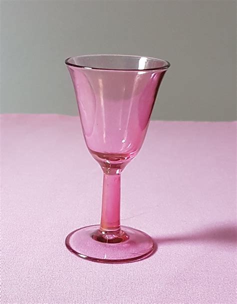 Vintage Pink Appertif Glass Shot Glasses Footed Shot Glasses Made In