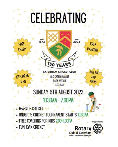 Caterham Cricket Club Celebrates 150th Anniversary Tandridge Independent
