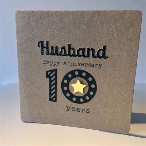 10th Wedding Anniversary Card Husband 10 Years Tin Etsy Uk