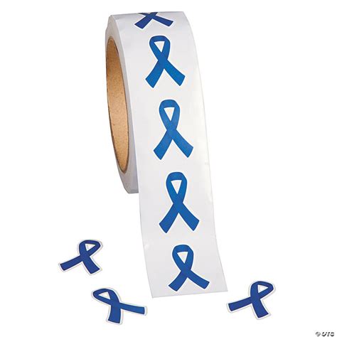 Blue Ribbon Awareness Sticker Rolls Oriental Trading