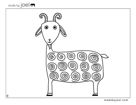 Top 25 free printable goat coloring pages online. Goat Coloring Sheet - Made by Joel