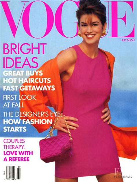 Cover Of Vogue Usa With Cindy Crawford July 1990 Id3658 Magazines