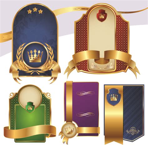 Envato.com has been visited by 100k+ users in the past month Gold ribbon label (6014) Free EPS Download / 4 Vector