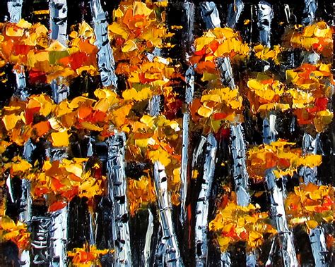 Contemporary Artists Of Texas Aspens Painting Fall Art Autumn