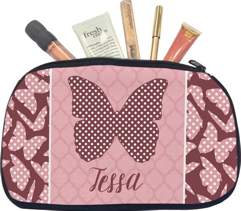 Polka Dot Butterfly Makeup Cosmetic Bag Medium Personalized