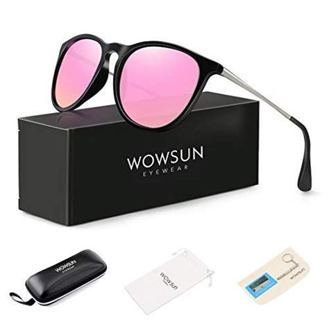 Wowsun Polarized Sunglasses For Women Vintage Retro Round Mirrored Lens