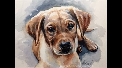 Watercolor Painting Puppy Dog Portrait Demo By Chkarron Youtube