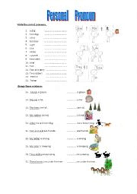 English worksheets: personal pronoun