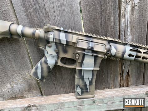 Ar 15 Rifle In A Torn Reptile Camo Finish Cerakoted With H 267 H 190