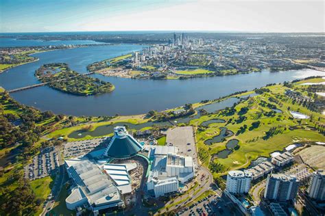 A Lovely Aerial Shot Of Perth Encompassing Heirisson Island The Swan River Crown Perth The