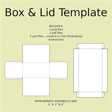 Digital Rectangle Box And Lid Templates Download Png Psd Pdf