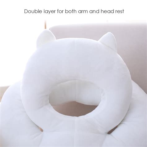 Double Layer Desk Nap Pillow With Arm Rest Plush Face Down Headrest