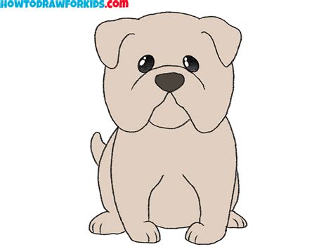 How To Draw A Bulldog Easy Drawing Tutorial For Kids