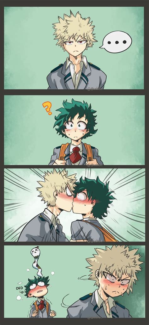 Kiss The Nerd Bakudeku By Bluechui Heroes Image Drôle Manga Fond