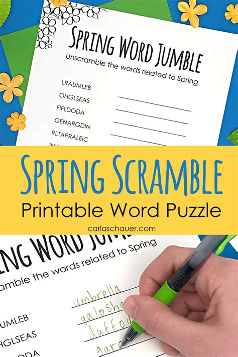 Spring Word Scramble Printable Carla Schauer Designs