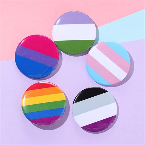 1pcs Rainbow Gay Pins Flag Tinplate Badge Support Gay Lesbian Bisexual