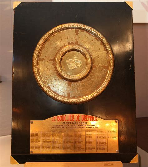 Dessiné par le baron pierre de coubertin, ce trophée plus que centenaire porte le prénom de son créateur, brennus ambriorix crosnier (alias charles brennus), un ciseleur graveur. Les clubs du top 14