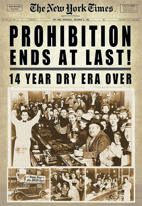 End At Last Prohibition 1933 Repeal Newspaper Photograph By Restored