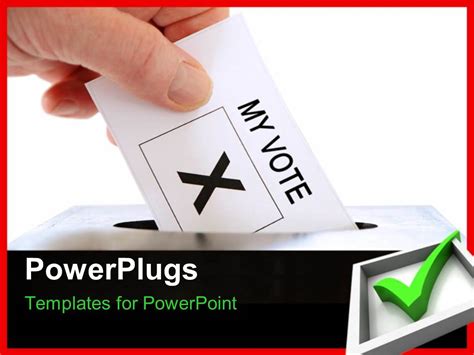 Powerpoint Template A Hand Placing A Voting Slip Into A Ballot Box
