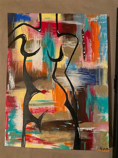 Womans Body Original Acrylic Abstract Painting Etsyde