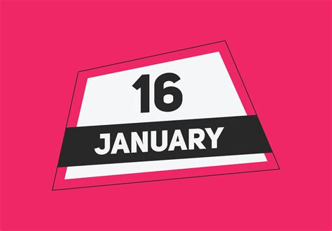 January 16 Calendar Reminder 16th January Daily Calendar Icon Template