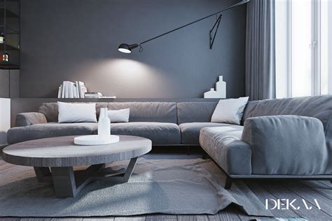 White & Grey Interior Design In The Modern Minimalist Style