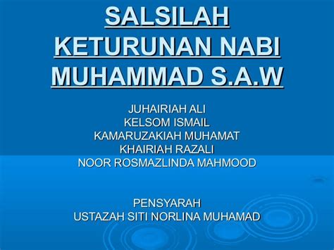 Salasilah Keluarga Nabi Muhammad Silsilah Nabi Muhammad Saw Yang