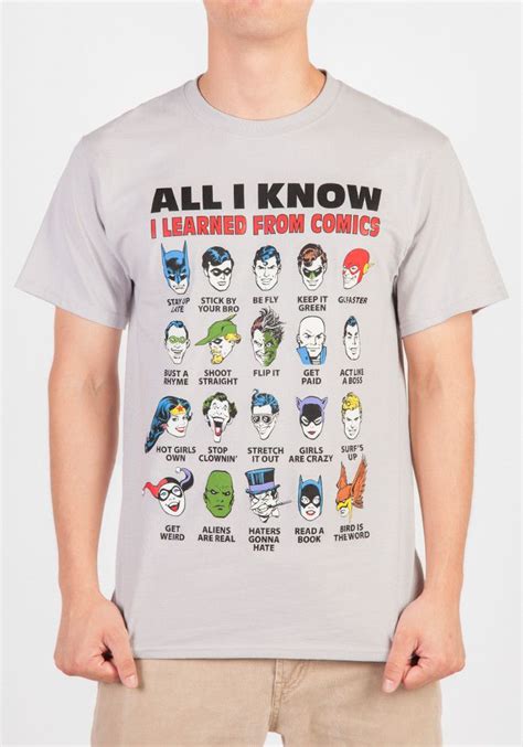 All I Know I Learned From Comics T Shirt Shirts Comics T Shirt
