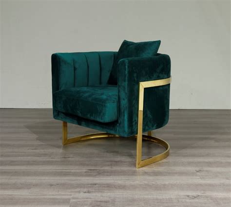 Emerald Green Velvet And Gold Frame Arm Chair Accent Chair Free Uk