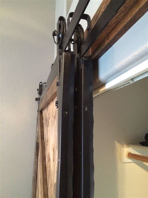 Bypass sliding barn doors are different than normal sliding barn doors because one door slides behind the other and bypasses it. Bypass barn door slider. #barndoor (With images) | Barn ...