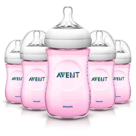 Philips Avent Natural Bpa Free Baby Bottles 9oz Pink 5 Pack