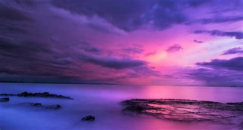 Purple Ocean Sunset Image Abyss