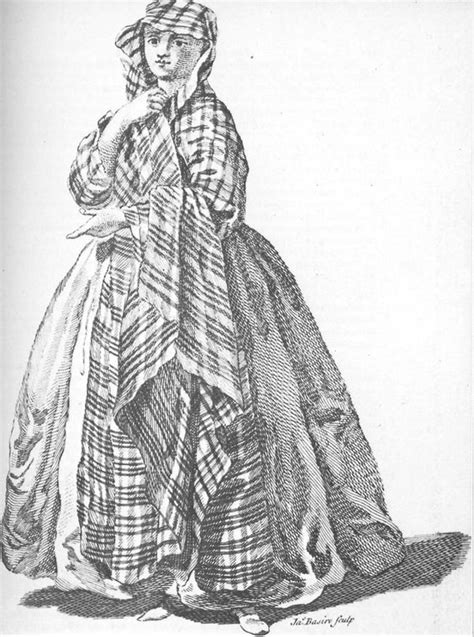 Illustration From 1745 Showing A Woman Wearing An Arisaid 18th
