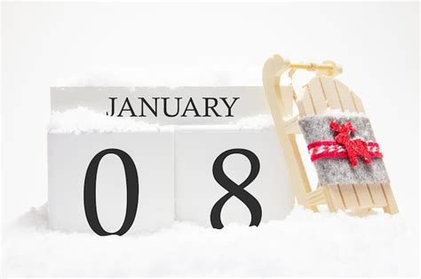 Premium Photo Wooden Calendar January