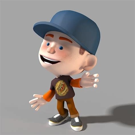 Cartoon Character Casual Boy 3d Model Animated Rigged Max