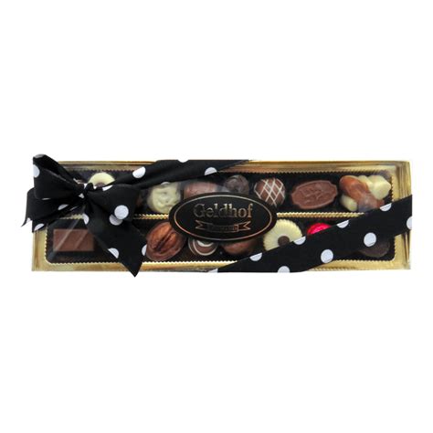assorted chocolates box decorated 250g geldhof chocolatier